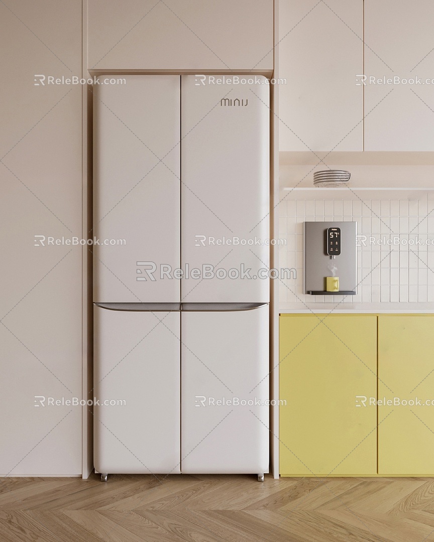 Kitchen Cabinet Kitchen Refrigerator 3d model