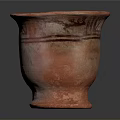 Traditional Handcrafted Red Pottery Sculpture Vessel With Carved Patterns And Base