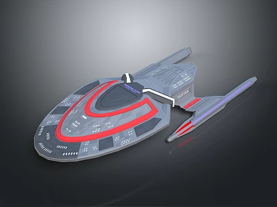 Future Architecture with Streamlined Gray Design Red Purple Neon Accents and Modern Tech Inspired Structure 3d model