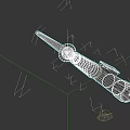 Lightsaber Weapon With Green Blade Silver Hilt And Black Details On Black Background
