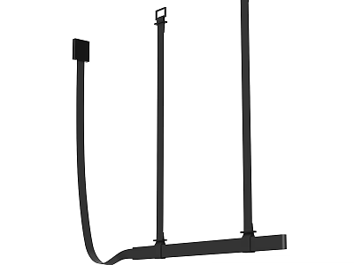Modern Black Metal Chandelier With Sleek Linear Frame Structure Design 3d model