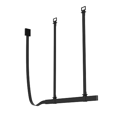 Modern Black Metal Chandelier With Sleek Linear Frame Structure Design 3d model