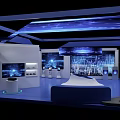 China Mobile Modern Technology Exhibition Booth With Digital Displays And Interactive Elements 3d model