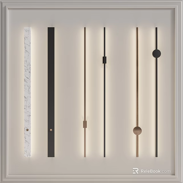 Modern Wall Lamps With Various Designs Including Metallic And Marble Finishes 3d model 