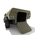 Sand Colored Armored Functional Vehicle With Top Mounted Weapon And Sturdy Design 3d model