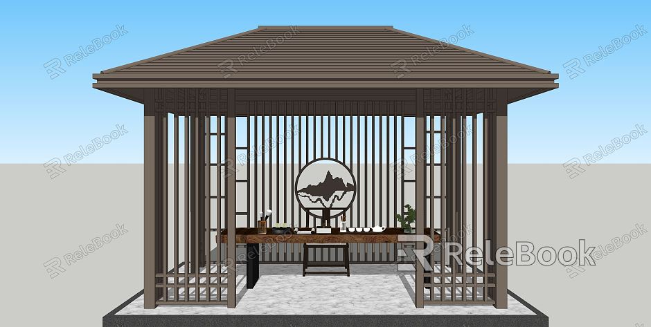 New Chinese-style pavilion pavilion four-corner pavilion landscape pavilion model