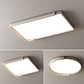 Modern Minimalist Ceiling Lights With Rectangular Square Round Shapes And White Light Metal Frame 3d model