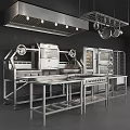 Commercial Kitchen Equipment With Stainless Steel Ovens Worktables And Racks