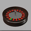 Wooden Frame Roulette Wheel Daily Living Item Featuring Red Black Green Numbered Sections And Pointer