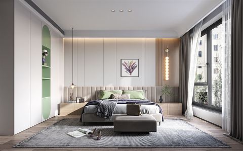 Modern bedroom master room 3d model