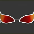 Unique Jewelry Sunglasses With White Frame And Red Reflective Lenses