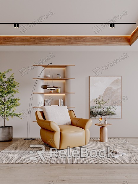 Quiet Living Room Single Sofa Tea Room Leisure Room model