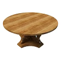 Intricate Carved Round Wooden Dining Table With Ornate Base Details