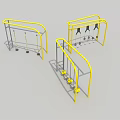 Outdoor Sports Equipment With Yellow Frames Multiple Units For Public Fitness Training