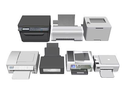 Various Types of Printers with Different Designs and Practical Functions 3d model