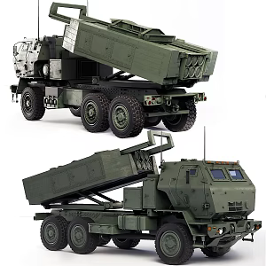 Military vehicle MLRS M142 HIMARS 3d model