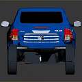 Blue Pickup Truck With Shiny Exterior And Reflective Truck Bed On Black Background