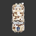 Military Armored Vehicle with Camouflage Paint Antennas and Roof Mounted Weapon Off Road Tires