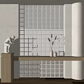 Modern partition glass brick screen partition 3d model