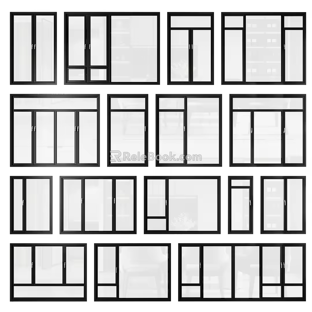 Modern window combination 3d model