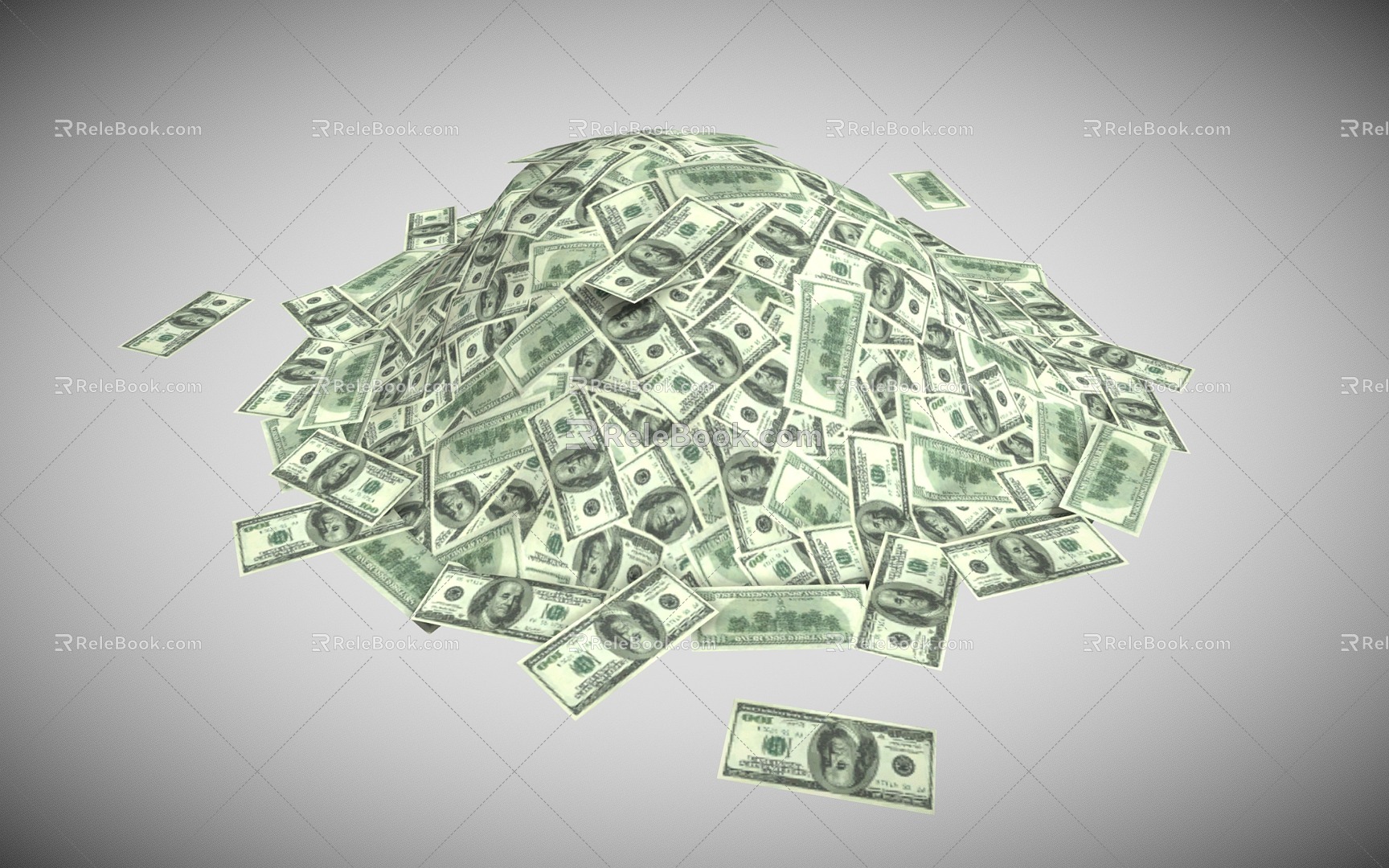 Modern Dollar Money Heap 3d model