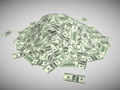 Modern Dollar Money Heap 3d model