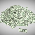 Modern Dollar Money Heap 3d model