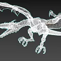 Reptile Dragon 3D Model With Sharp Claws Open Mouth And Glowing Eyes 3d model