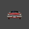 Red Vintage Classic Car With White Roof And Chrome Accents Design
