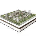 Commercial Equipment Urban Architectural Model Display With Buildings And Green Areas