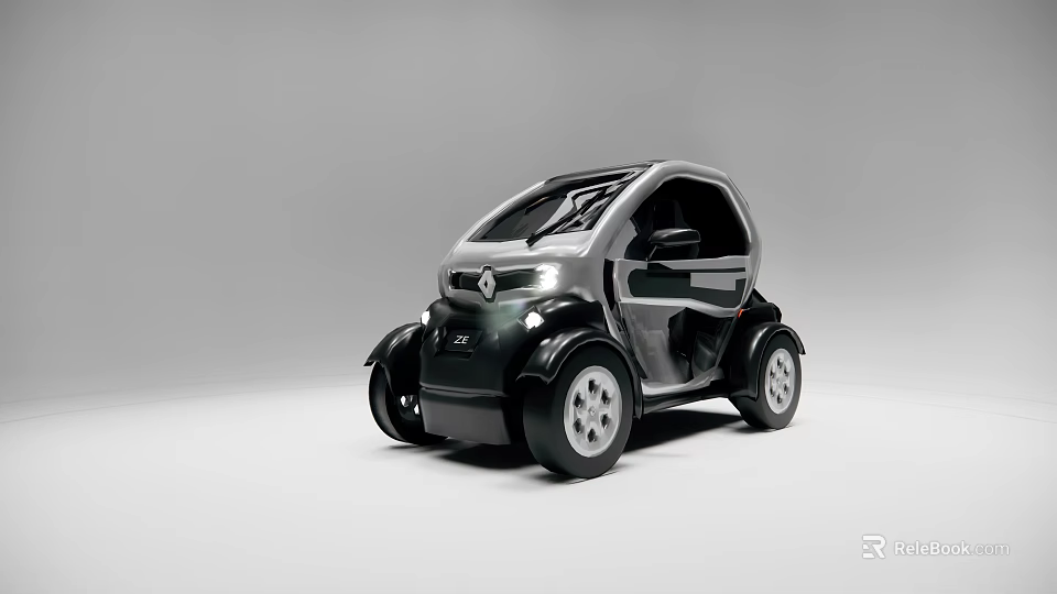 Renault Small Modern Two Seater City Car With Silver Gray Exterior And Compact Design 3d model 