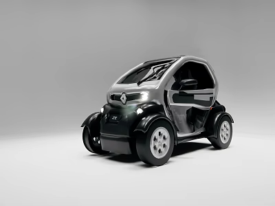 Renault Small Modern Two Seater City Car With Silver Gray Exterior And Compact Design 3d model