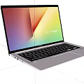 Modern Slim Laptop With Colorful Gradient Screen And Full Size Keyboard 3d model
