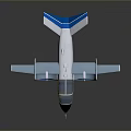 Modern White And Blue Aircraft With Twin Propellers And Streamlined Body