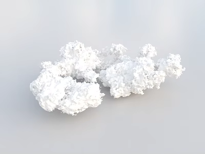 White Fluffy Cloud Like Object With Soft Texture On Light Gray Background 3d model