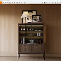 Decorative cabinet table lamp ornaments combination 3d model