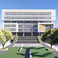 Modern Library Architecture Library School Architecture 3d model