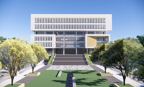 Modern Library Architecture Library School Architecture 3d model