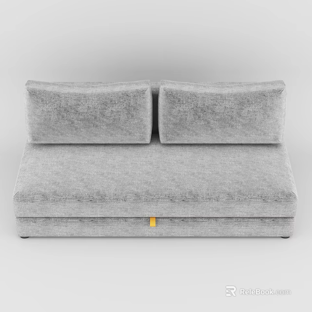 Gray Velvet Two Seater Sofa With Two Cushions And Storage Function 3d model 