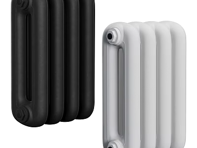 Stylish Black And White Heating Radiator Design For Home Living Space Use 3d model