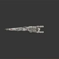 Detailed X Wing Fighter Model With Silver Finish And Multiple Engines 3d model