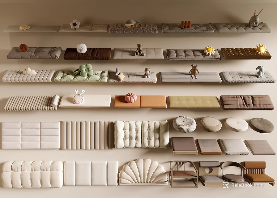 Wall Decorative Panels With Various Textures And Materials For Interior Design 3d model