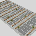 Neatly Arranged Stepping Stones Pathway With Stone Slabs And Small Plants