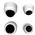 White Dome Surveillance Cameras With Multiple Angles For Security Monitoring