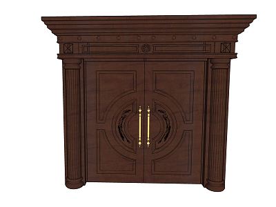 European-style double door copper door model