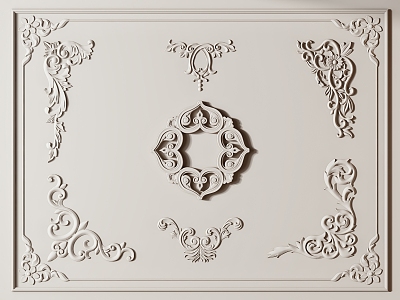 French carved plaster model