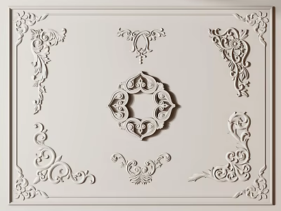 French carved plaster 3d model