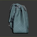 Elegant Light Blue Quilted Ladies Handbag With Chain Strap And Signature Logo