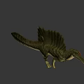 Realistic 3D Spinosaurus Dinosaur Model With Sailback And Green Yellow Skin
