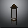 Vintage Wooden Display Cabinet With Decorative Top Glass Door And Small Base